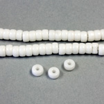 Czech Pressed Glass Roller Bead - Smooth Pony 04MM CHALKWHITE