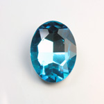 Cut Crystal Point Back Fancy Stone Foiled - Oval 30x22MM AQUA