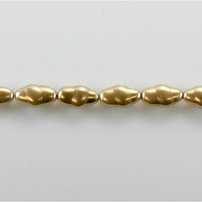 Czech Glass Pearl Bead - Baroque Oblong 13x7 LT BROWN 70418