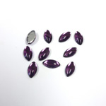 Plastic Flat Back Foiled Cabochon - Navette 08x4MM AMETHYST