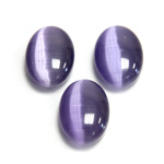 Fiber-Optic Flat Back Cabochon - Oval 18x13MM CAT'S EYE TANZANITE