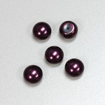Czech Glass High Dome Cabochon Pearl Dipped - Round 10MM AMETHYST