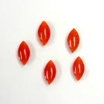 Gemstone Flat Back Cabochon - Navette 10x5MM QUARTZ DYED #44 RED