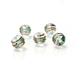Czech Glass Lampwork Bead - Round 08MM COPPER WRAP CRYSTAL