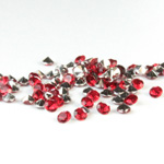 Plastic Point Back Foiled Chaton - Round 2MM RUBY