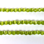 Fiber Optic Synthetic Cat's Eye Bead - Round Faceted 04MM CAT'S EYE OLIVE