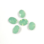 Cut Crystal Point Back Fancy Stone Foiled - Oval 08x6MM OPAL GREEN