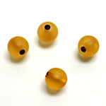 Plastic Bead - Bronze Lined Veggie Color Smooth Large Hole  Round 10MM MATTE TOPAZ