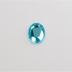 Glass Flat Back Rose Cut Faceted Foiled Stone - Oval 10x8MM AQUA