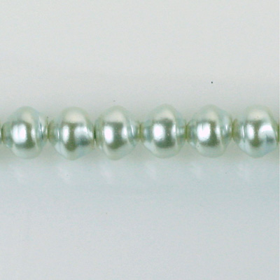 Czech Glass Pearl Bead - Snail Shell 08MM LT BLUE 70462