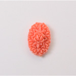 Plastic Carved Flower - Cluster Oval 18x13MM CORAL