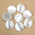 Fiber-Optic Cabochon - Round 10MM CAT'S EYE WHITE