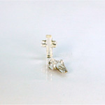 Glass Flat Back Foiled Mirror - Cross 10x6MM CRYSTAL