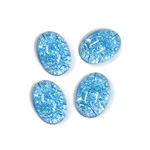 Glass Medium Dome Lampwork Cabochon - Oval 14x10MM AQUA OPAL (05143)