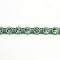 Plastic Rhinestone Banding 1 Row PP26 (SS13) CRYSTAL-GREEN