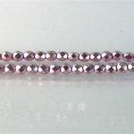 Czech Glass Pearl Faceted Fire Polish Bead - Round 04MM FUCHSIA ON CRYSTAL 78427