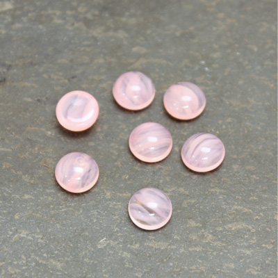 Glass Medium Dome Cabochon - Round 07MM ROSE QUARTZ