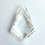German Plastic Pendant -Transparent Faceted Kite 40x22MM CRYSTAL