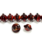 Czech Pressed Glass Bead - Saturn 10x12MM TIGEREYE RED