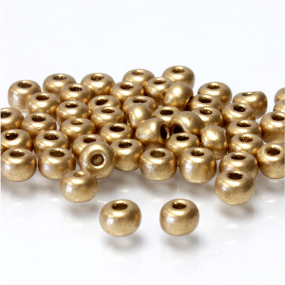 Preciosa Czech Glass Seed Bead - Round 06/0 MATTE GOLD 01710