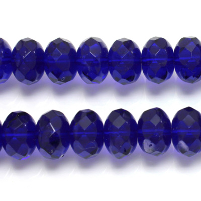 Czech Glass Fire Polish Bead - Rondelle Donut 11x7MM COBALT