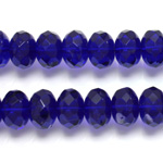 Czech Glass Fire Polish Bead - Rondelle Donut 11x7MM COBALT