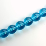 Czech Pressed Glass Bead - Smooth Round 10MM AQUA