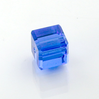 Chinese Cut Crystal Bead 18 Facet - Cube 08x8MM SAPPHIRE