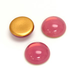 Glass Medium Dome Foiled Cabochon - Round 15MM OPAL ROSE