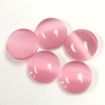 Fiber-Optic Cabochon - Round 13MM CAT'S EYE LT PINK