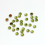 Glass Medium Dome Foiled Cabochon - Round 03MM OLIVINE