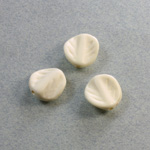 Plastic Engraved Bead - Opaque Leaf 13MM MATTE IVORY