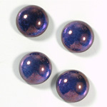 Glass Medium Dome Coated Cabochon - Round 15MM LUSTER PURPLE