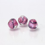 Czech Glass Lampwork Bead - Irregular 10MM PATTERN with PINK MOONSTONE