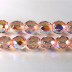 Czech Glass Fire Polish Bead - Round 10MM ROSALINE AB