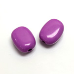 Plastic Bead - Opaque Color Smooth Flat Keg 19x14MM BRIGHT PURPLE