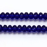 Czech Glass Fire Polish Bead - Rondelle Donut 07x4MM COBALT