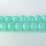 Czech Glass Fire Polish Bead - Round 08MM MATTE AQUA 43432