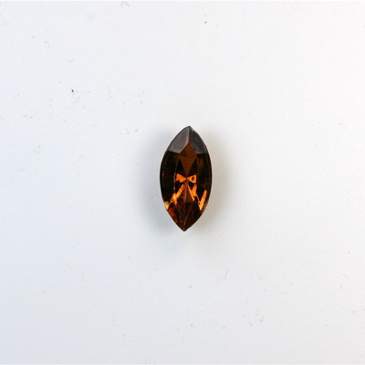 Glass Point Back Foiled Tin Table Cut (TTC) Stone - Navette 08x4MM SMOKE TOPAZ