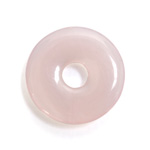 Plastic  Bead - Mixed Color Smooth Round Donut 30MM ROSE QUARTZ