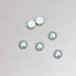 Glass Medium Dome Cabochon Pearl Spray Finish - Round 06MM LT BLUE