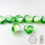 Chinese Cut Crystal Millefiori Bead - Round Twist 14MM GREEN