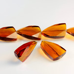 Chinese Cut Crystal Bead - Fancy 25x14MM BROWN