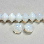 Czech Pressed Glass Bead - Saturn 08x10MM WHITE OPAL