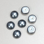 Glass Medium Dome Pearl Dipped Cabochon - Round 10MM DARK GREY