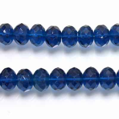 Czech Glass Fire Polish Bead - Rondelle Donut 09x6MM CAPRI BLUE