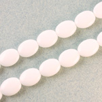 Czech Pressed Glass Bead - Flat Oval 12x9MM CHALKWHITE