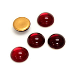 Glass Medium Dome Foiled Cabochon - Round 11MM RUBY