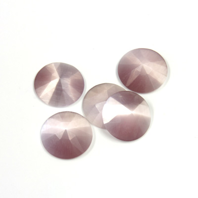 Fiber-Optic Flat Back Cabochon - Rauten Rose Round 11MM CAT'S EYE LT PURPLE