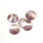 Fiber-Optic Flat Back Cabochon - Rauten Rose Round 11MM CAT'S EYE LT PURPLE